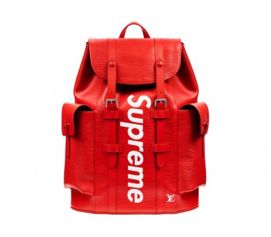 Red Louis Vuitton Backpack Supreme