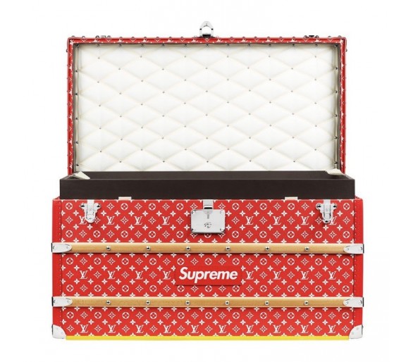 Louis Vuitton x Supreme, Red and White Monogram Coated Canvas Malle  Courrier 90 Trunk Silver Hardware, Modern Collectibles, 2022