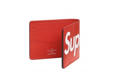 Louis Vuitton x Supreme Slender Wallet Red