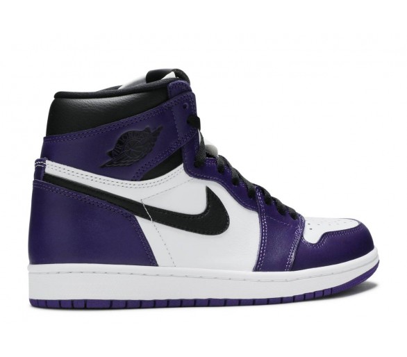 purple and white jordan ones